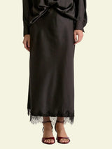 Elan Delicate Details Maxi Skirt - Black