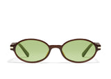 Quay Nevermind Round Sunglasses - Dark Brown/Pistachio