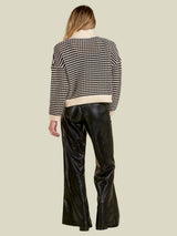 The Khloe Half Zip - Black/Cream