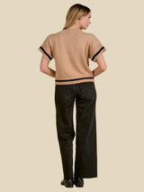 Elan Sweater Crewneck - Tan/Black