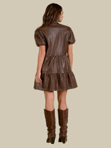 Elan Cover Girl Leather Dress - Light Brown