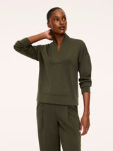 Spanx Airessentials® V-neck Long Sleeve Top - Monstera