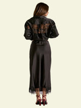 Elan Delicate Details Maxi Skirt - Black