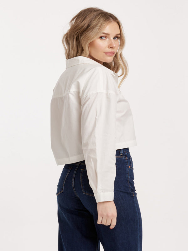 Dear John Cropped Arianna Top - White