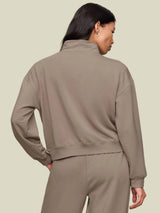 Z Supply Gate Check Modal Sweatshirt - Wild Mushroom