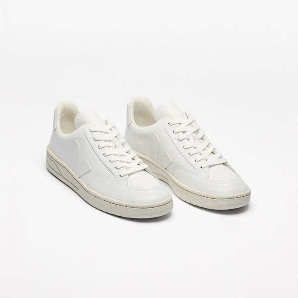 Women's Veja V-12 Leather Sneakers - Extra White White