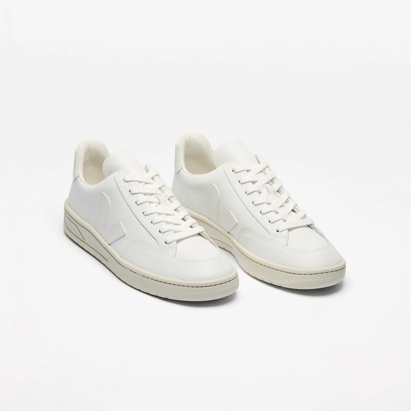 Women's Veja V-12 Leather Sneakers - Extra White White