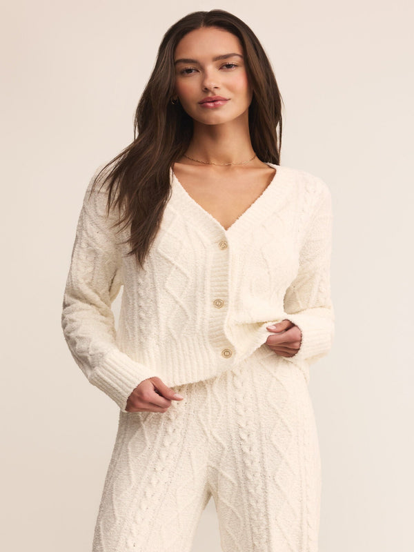 Z Supply Elsa Cable Cardigan - Vanilla Ice