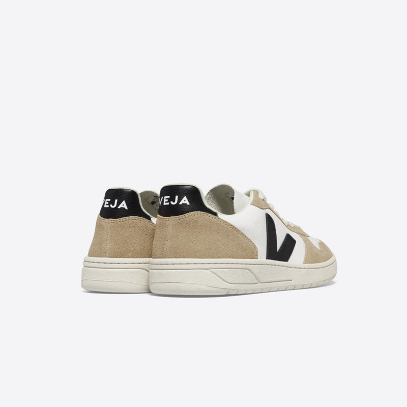 Veja V-10 Sneakers - Leather White Black Sahara