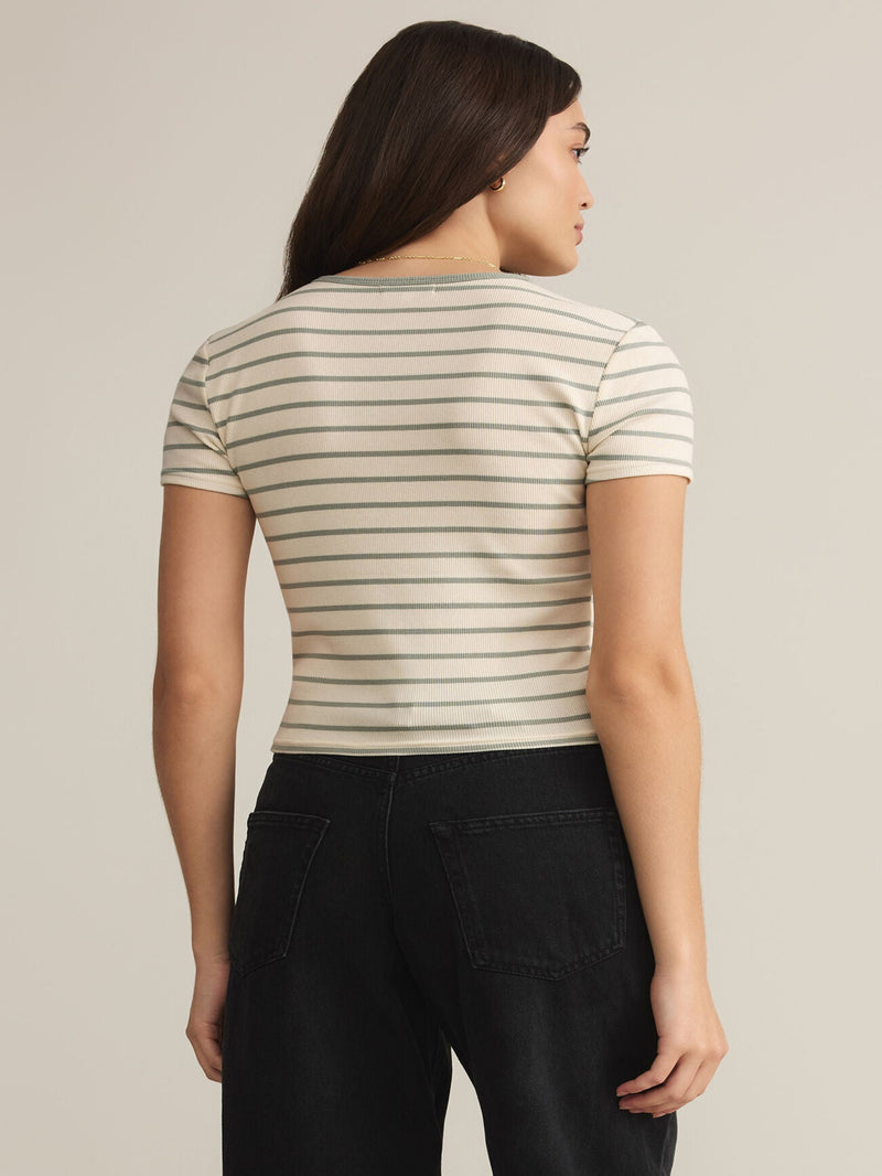 Z Supply Saxton Striped Tee - Sage Green