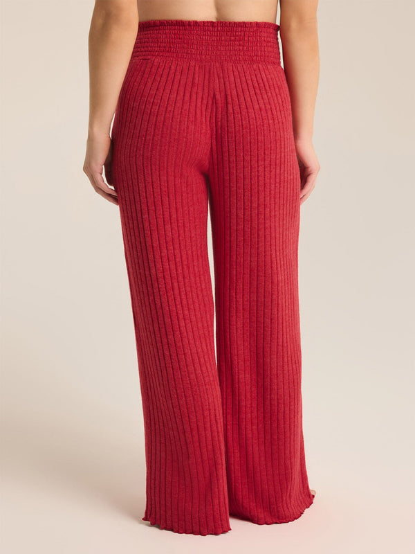 Z Supply Dawn Smocked Rib Pants - Haute Red