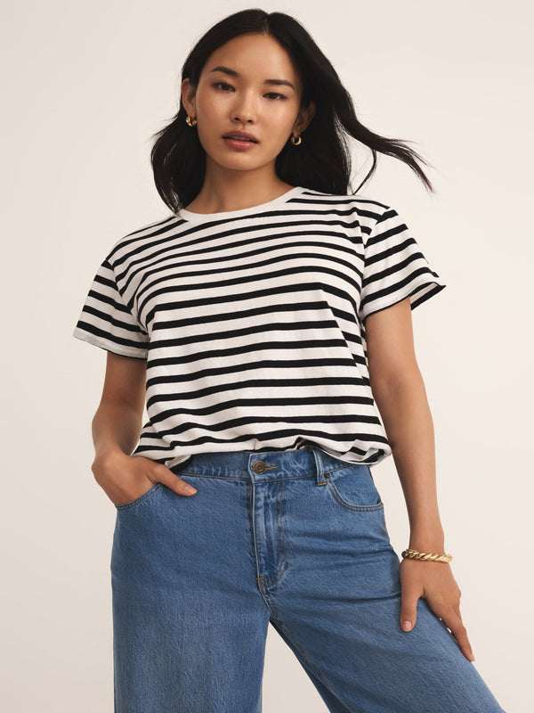 Z Supply Go To Stripe Tee - Black