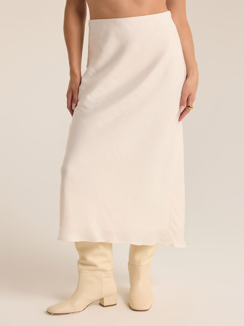 Z Supply Europa Poly Sheen Skirt - Sea Salt