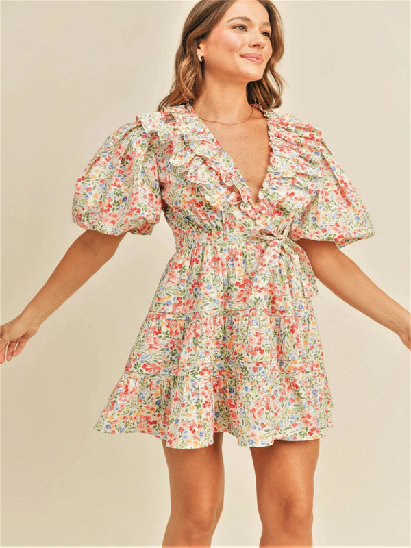 The Tea Party Dress - Pink Floral Combo
