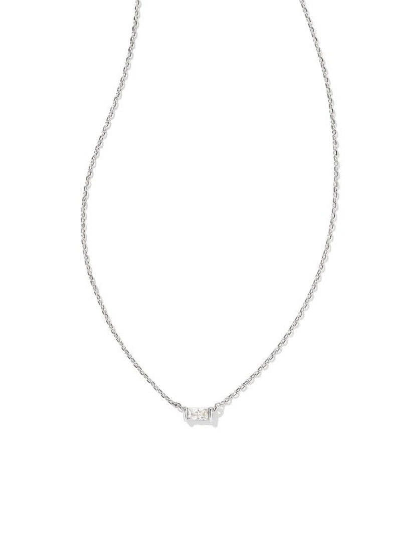 Kendra Scott Juliette Pendant Necklace - Rhodium White Crystal