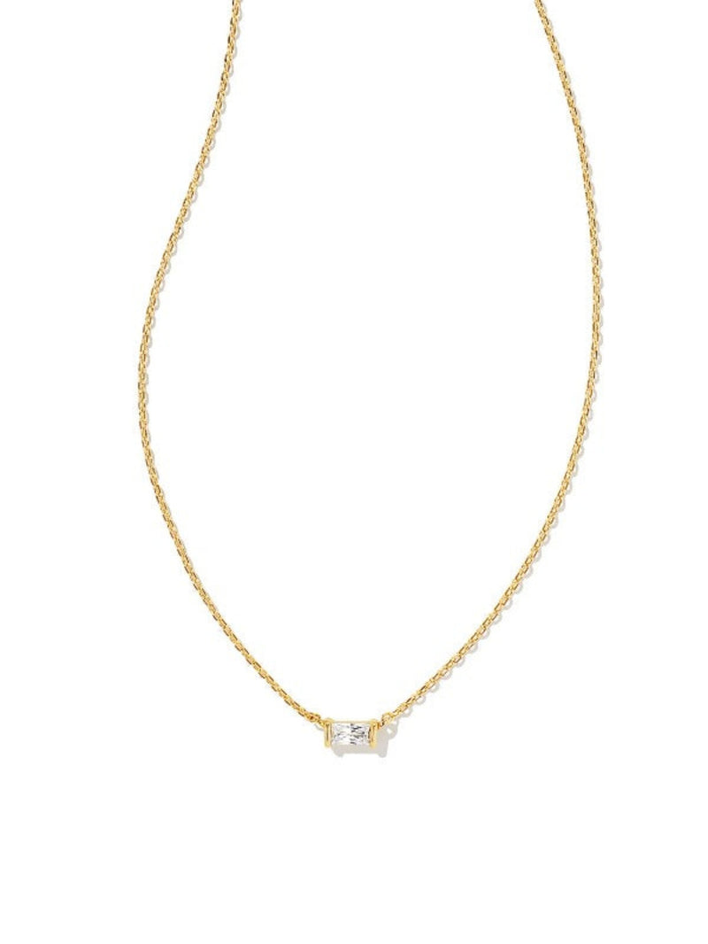 Kendra Scott Juliette Pendant Necklace - Gold White Crystal