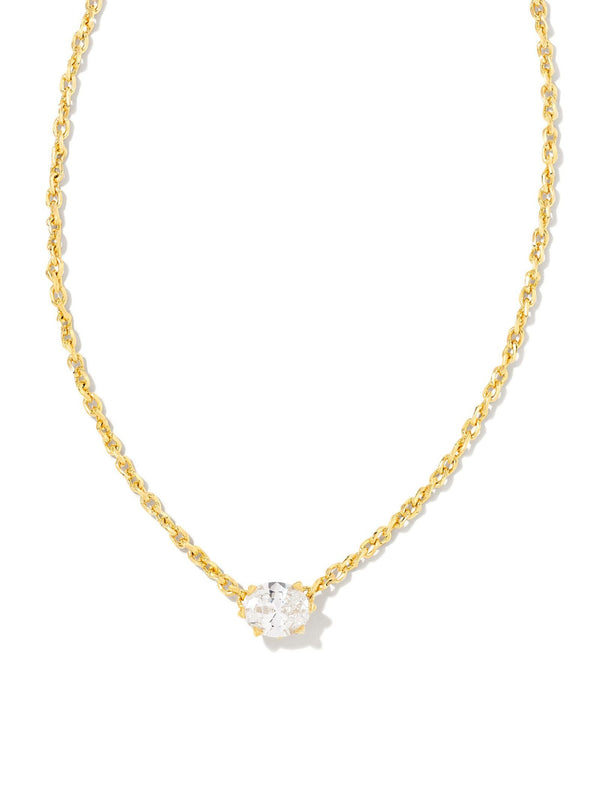 Kendra Scott Cailin Gold Pendant Necklace in White Crystal