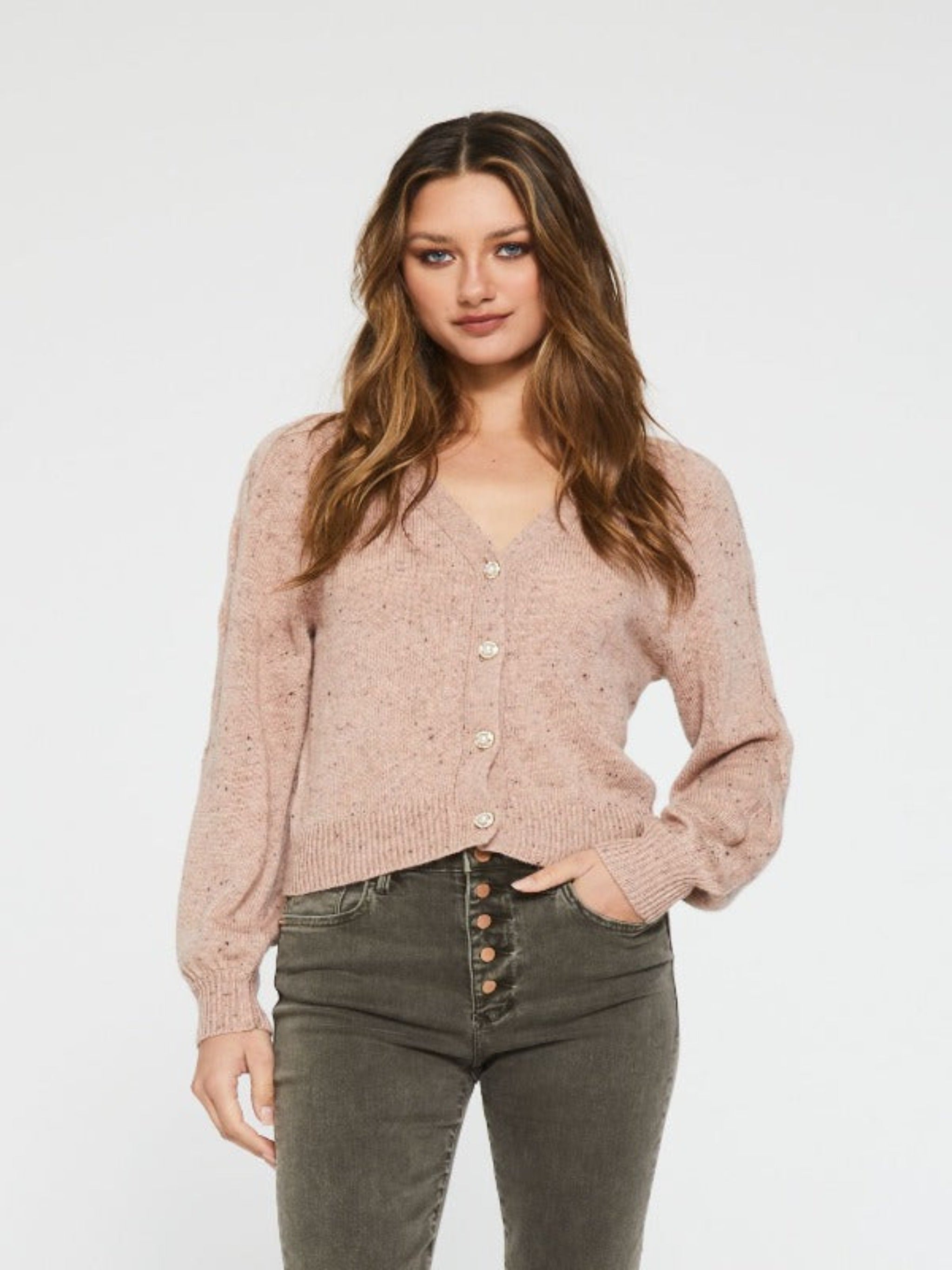 Another Love Amara Cardigan - Speckled Pink – The English Rose Boutique